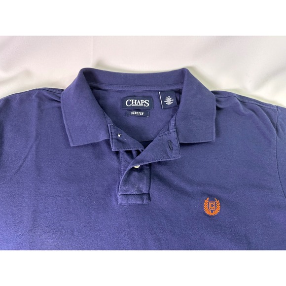 Chaps Other - Chaps‎ Stretch Polo Shirt Classic Fit Short Sleeve Casual Blue Top Mens Large